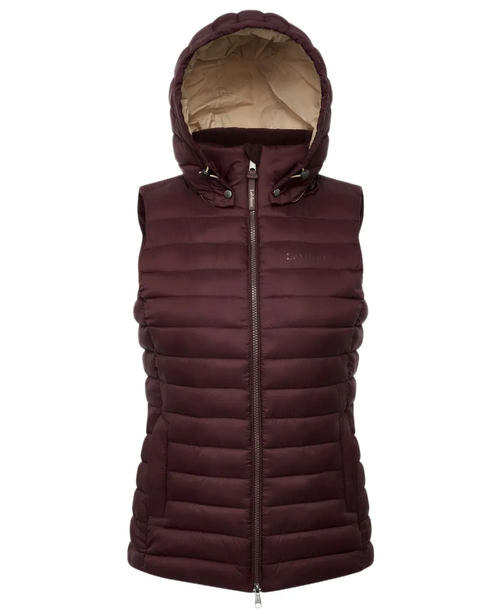 LeMieux Womens Rose Hooded Puffer Gilet Reversible Wear Options