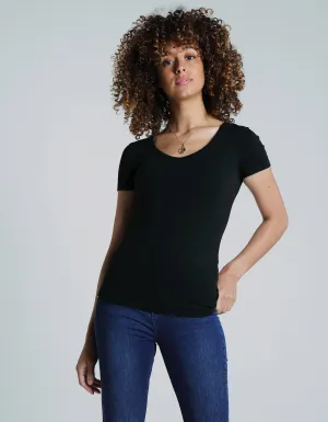 Clara V Neck Basic Black Smart Casual