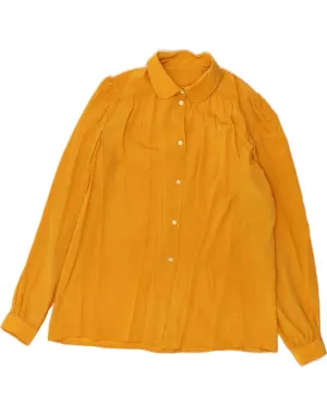 VINTAGE Womens Shirt Blouse UK 16 Large Yellow All-day Comfort