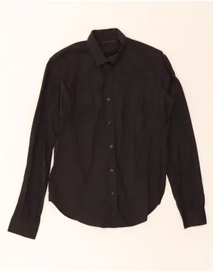 Edgy style Micro Perforated Texture LEVI'S Womens Shirt UK 16 Large Black Cotton