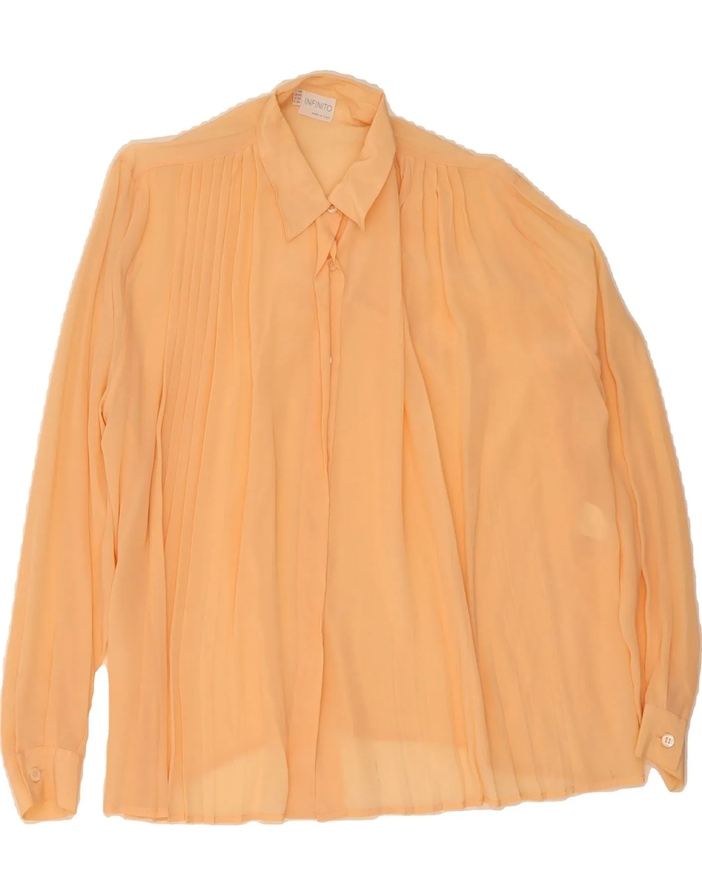 VINTAGE Womens Shirt Blouse IT 42 Medium Beige Silk Gift Idea