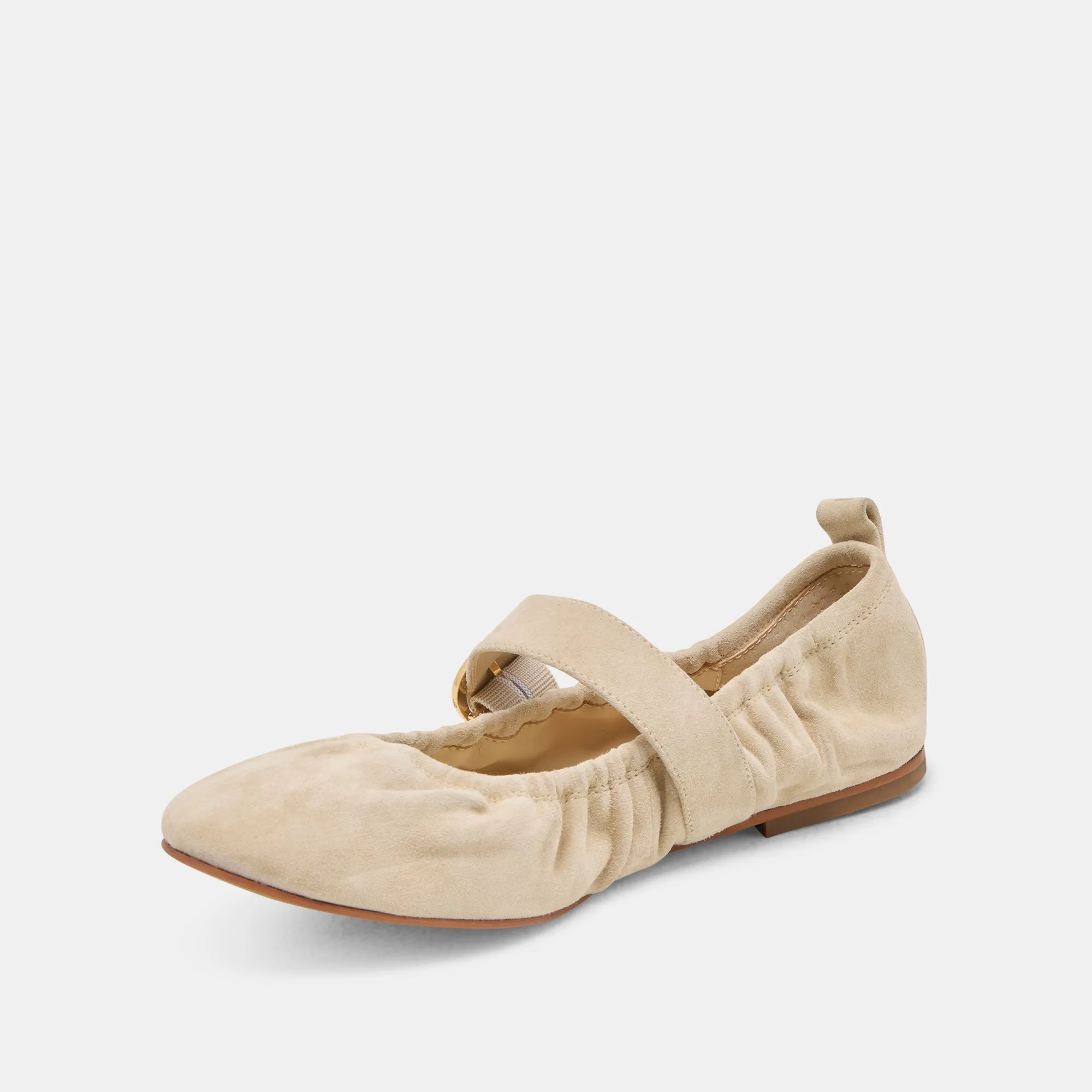 CAELY BALLET FLATS SESAME SUEDE Canvas Stylish Basic Footwear