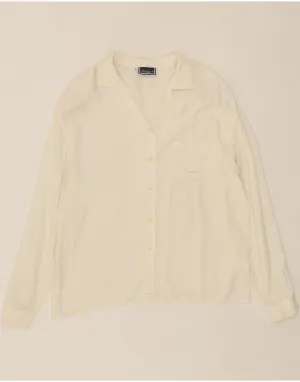 LUISA SPAGNOLI Womens Shirt Blouse IT 48 XL Off White Acetate fade resistant color