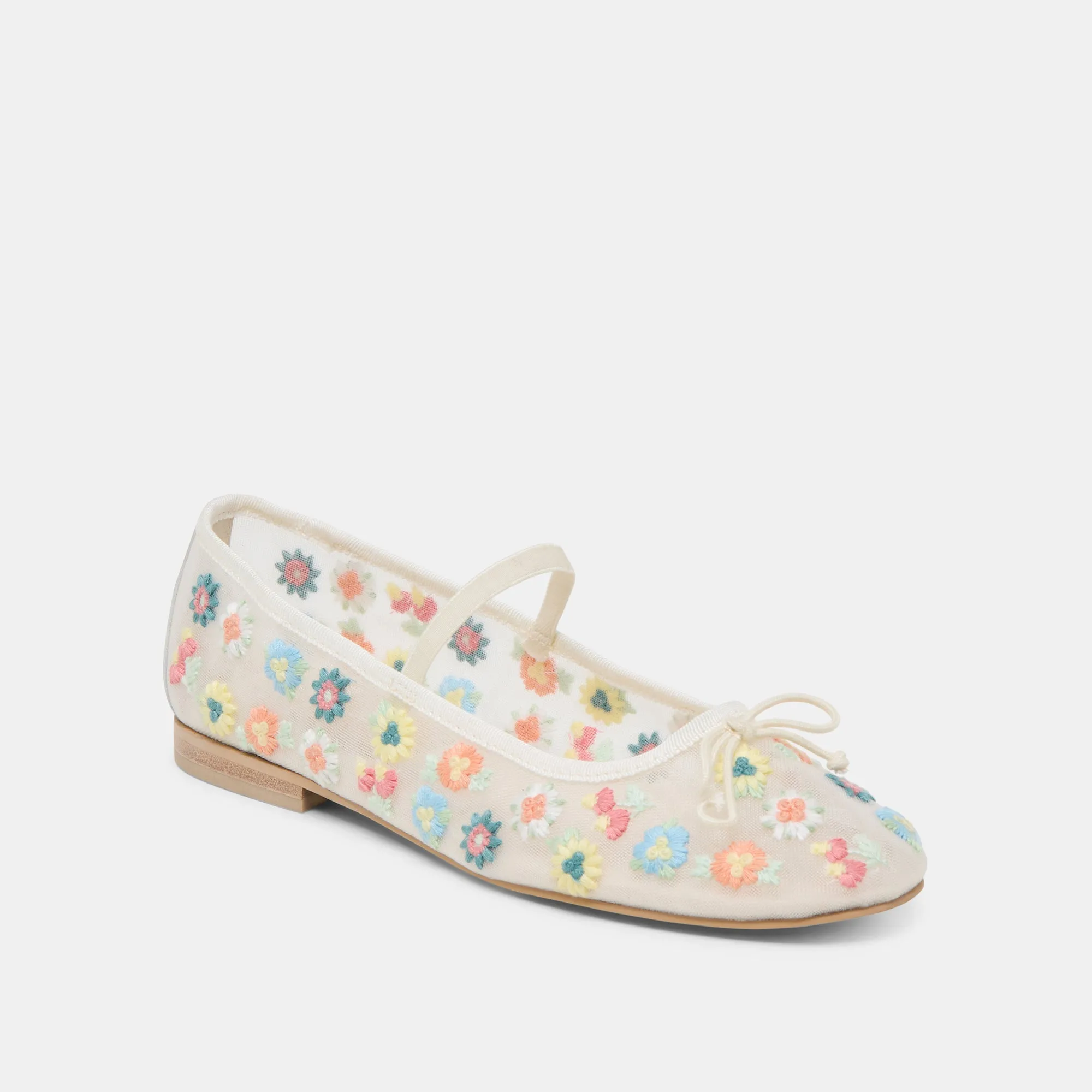 CADEL FLORAL BALLET FLATS IVORY FLORAL MESH Moon Camp Campus Cool