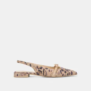 Cotton Feel Canvas Material PAYGE FLATS LT LEOPARD SUEDE