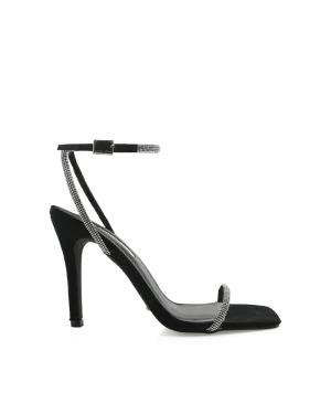 Vintage Look Luxury heels STARLETTE - DIAMANTE-BLACK SUEDE