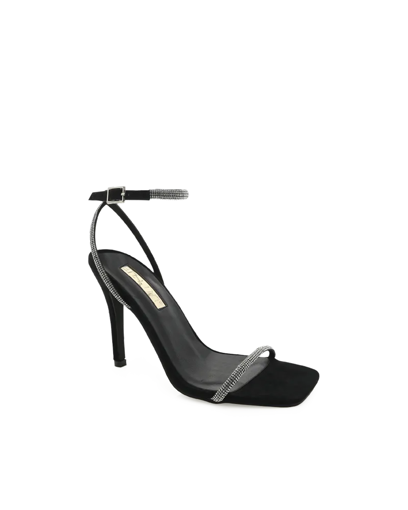 STARLETTE - DIAMANTE-BLACK SUEDE Smart Office Shoes Ultra light