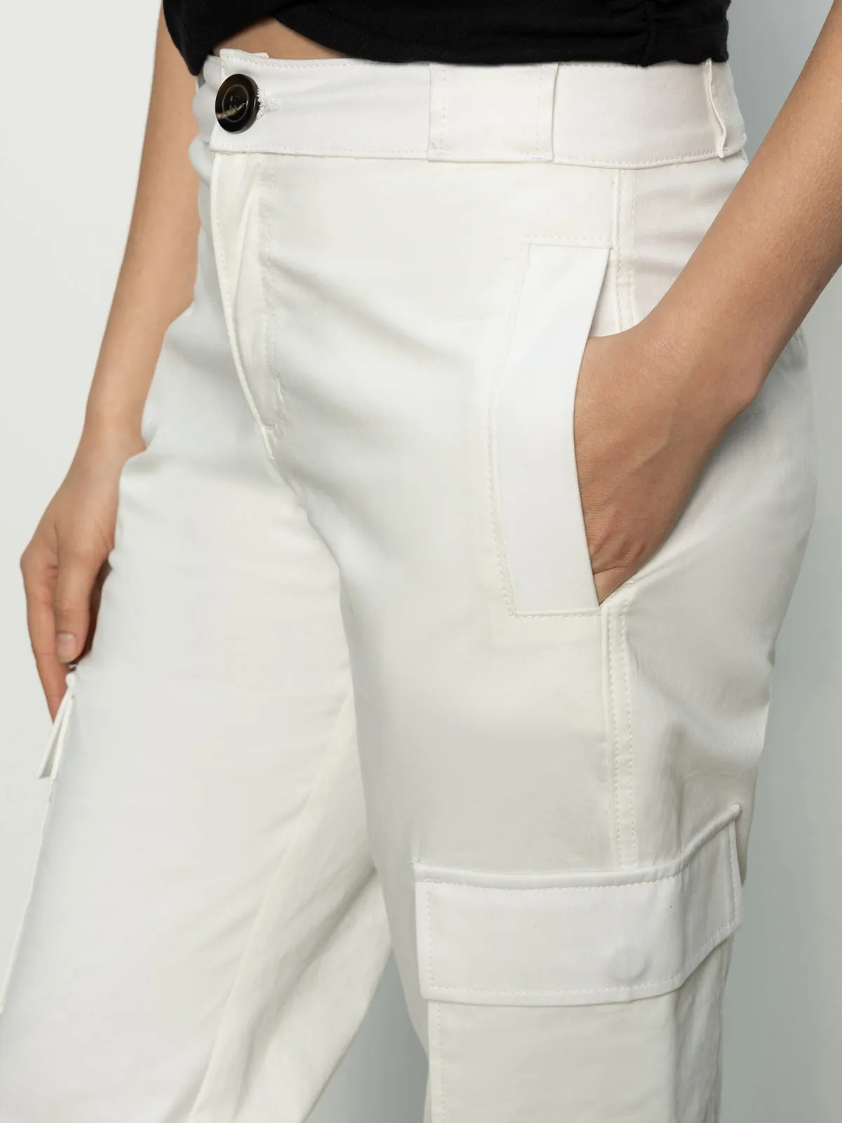 Take Over Jogger Mid-Rise Pant Bleached White Casual Stretch Wear