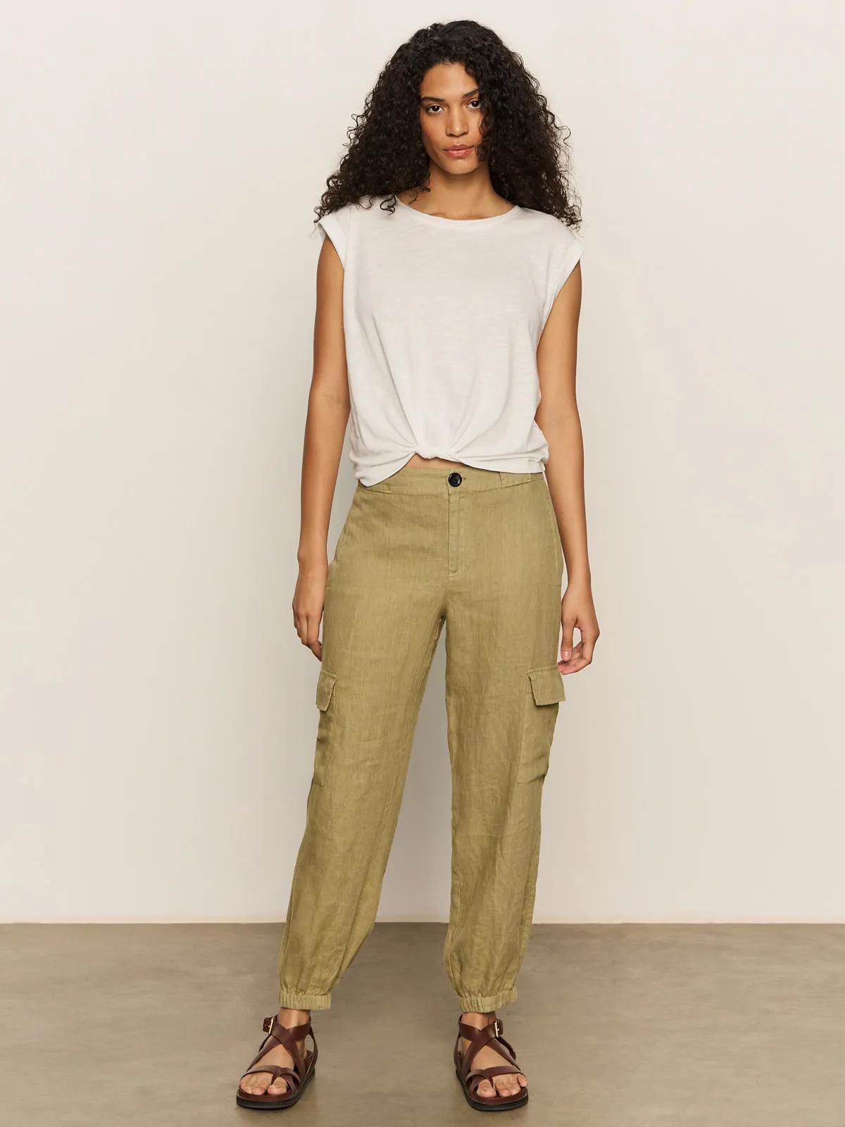 Easy Fit Take Over Linen Jogger Standard Rise Pant Bamboo