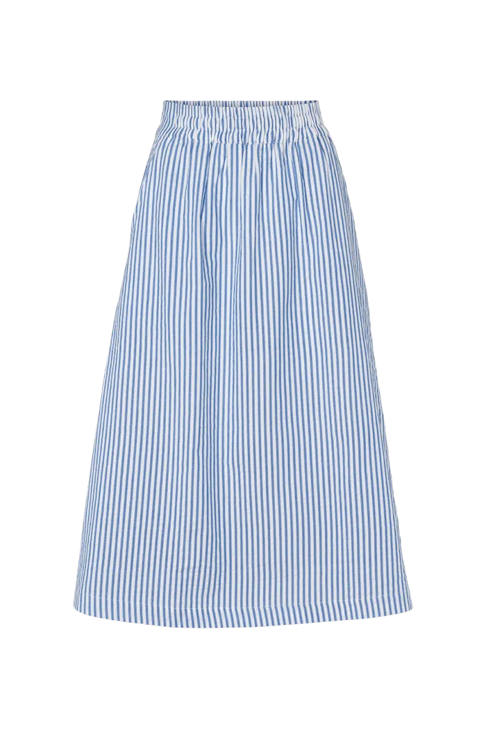 Tilde Skirt - Limoges/Bright White Pleated Construction