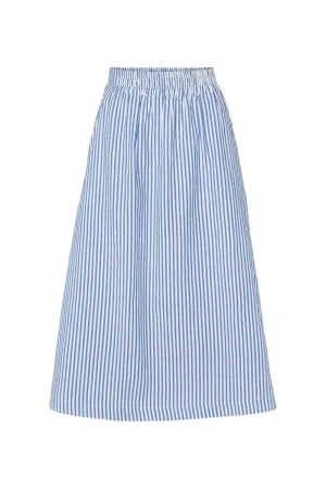 Tilde Skirt - Limoges/Bright White Pleated Construction