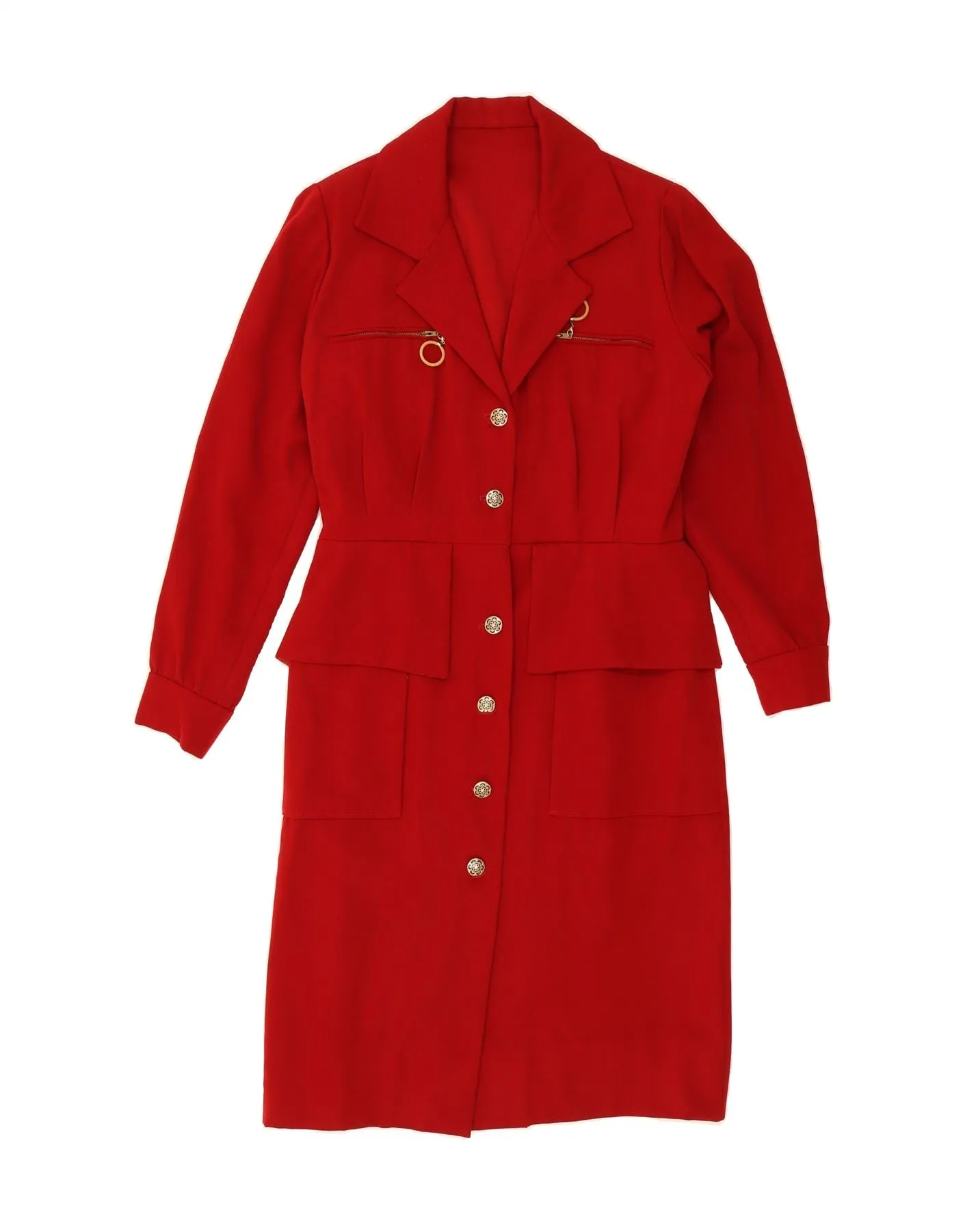 Winter Collection VINTAGE Womens Shirt Dress UK 16 Large Red