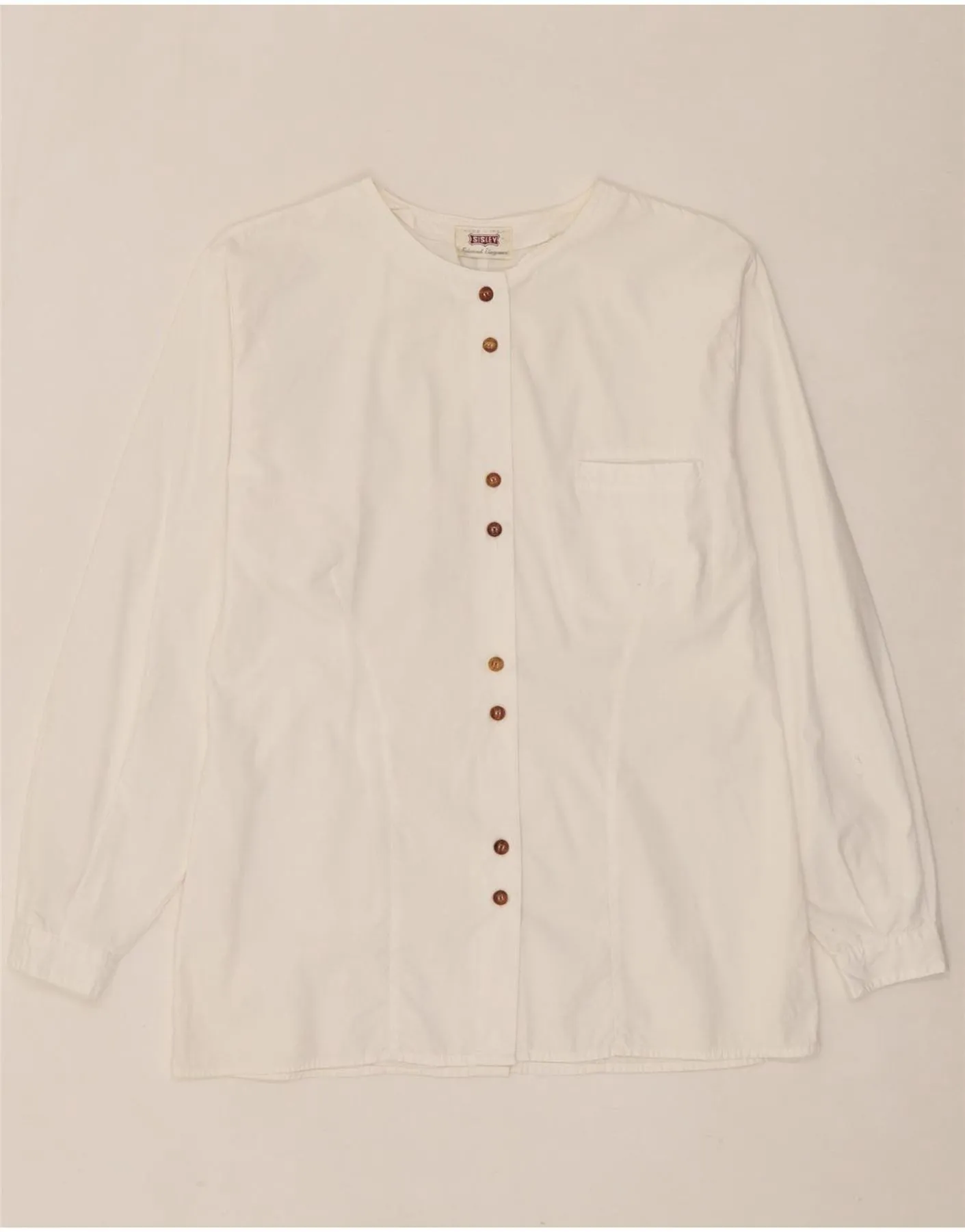 Gym Appropriate Anti Odor Treatment SISLEY Womens Shirt Blouse IT 42 Medium White