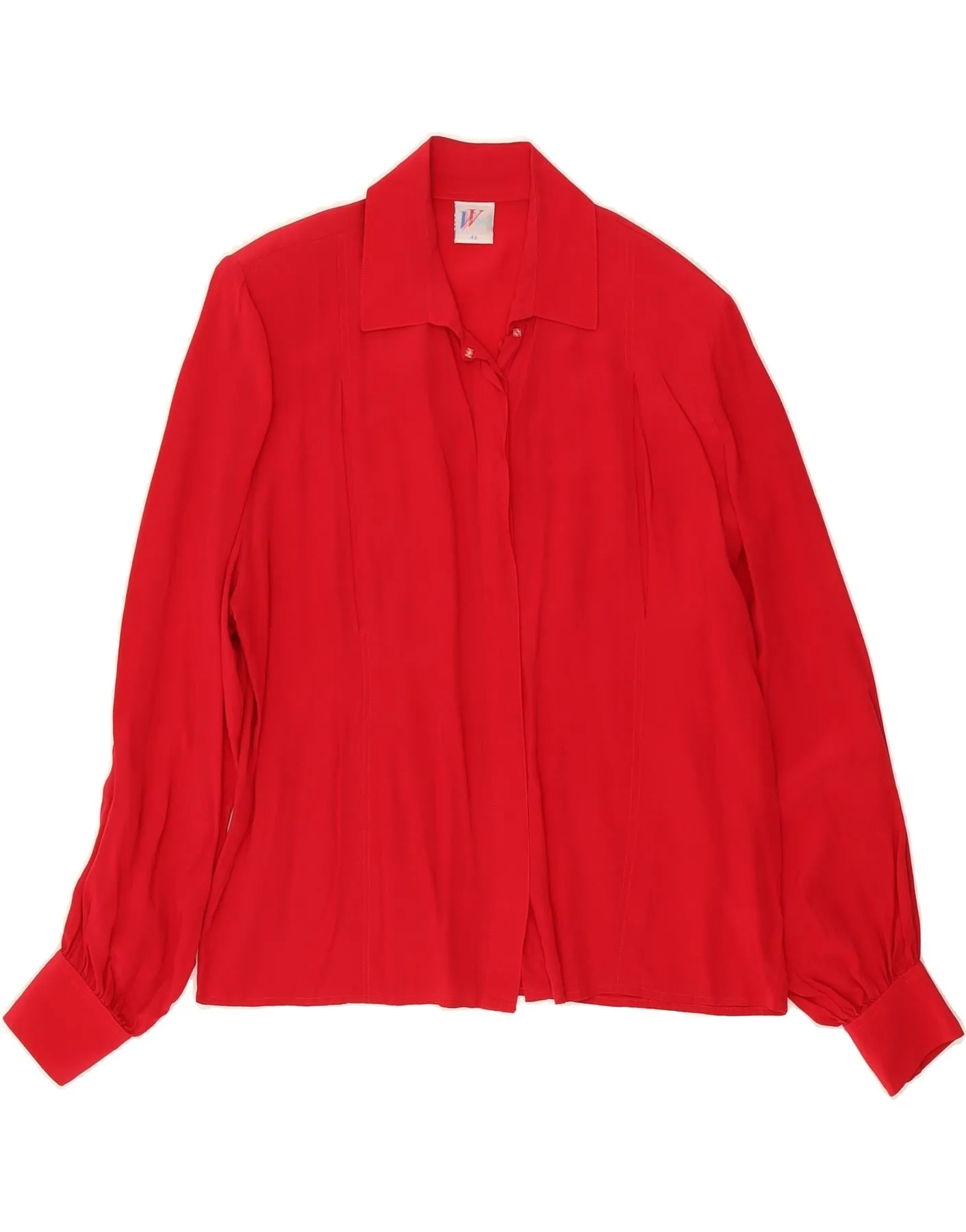 VISION Womens Shirt IT 42 Medium Red birthday celebration Breathable Cotton