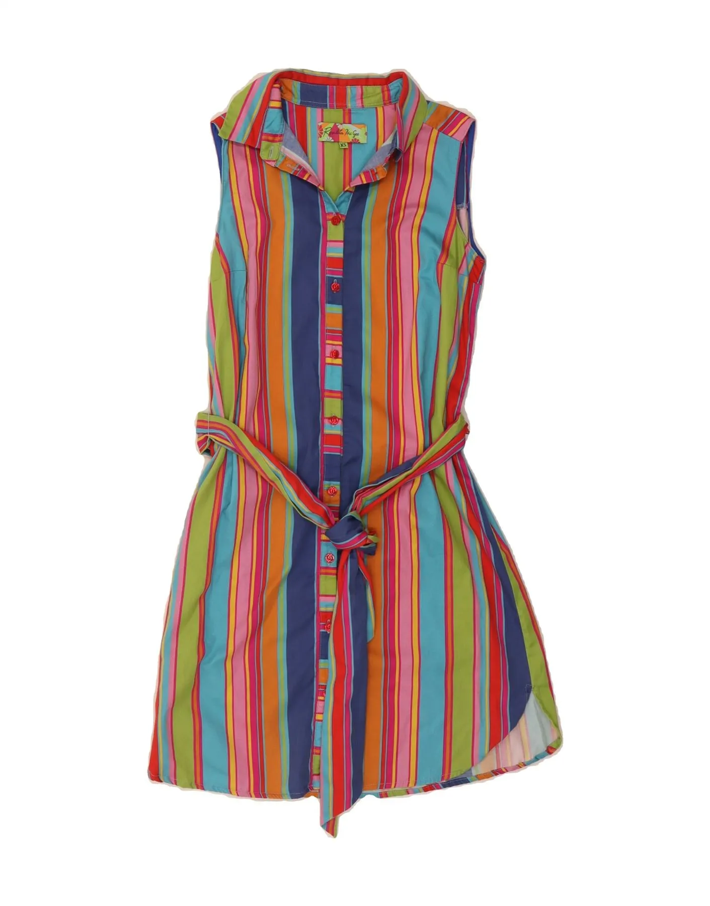 ROSALITA MC GEE Womens Shirt Dress UK 6 XS Multicoloured Striped Ombre look