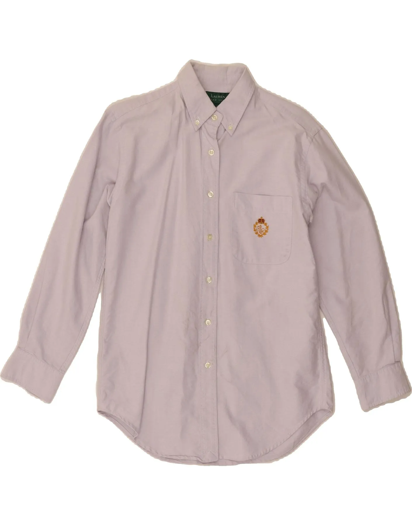 RALPH LAUREN Womens Shirt US 6 Medium Purple Cotton Stretch Material Advanced Moisture Management