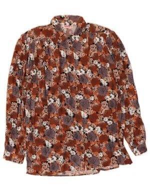 Edgy Design All-day Comfort GIORDI'S Womens Shirt UK 26 5XL Brown Floral