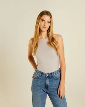 Rianna Body Suit Warm Stone Active Fit Subtle Embroidery