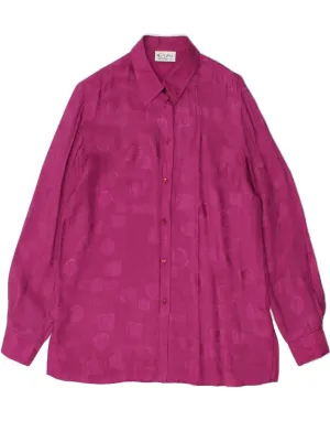 Sustainable Material VINTAGE Womens Shirt Blouse EU 38 Medium Purple Geometric Cupro