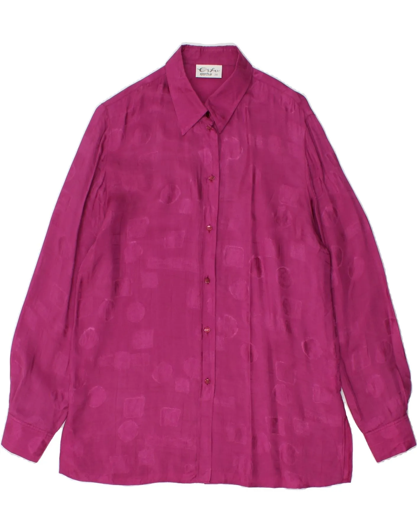 Sustainable Material VINTAGE Womens Shirt Blouse EU 38 Medium Purple Geometric Cupro