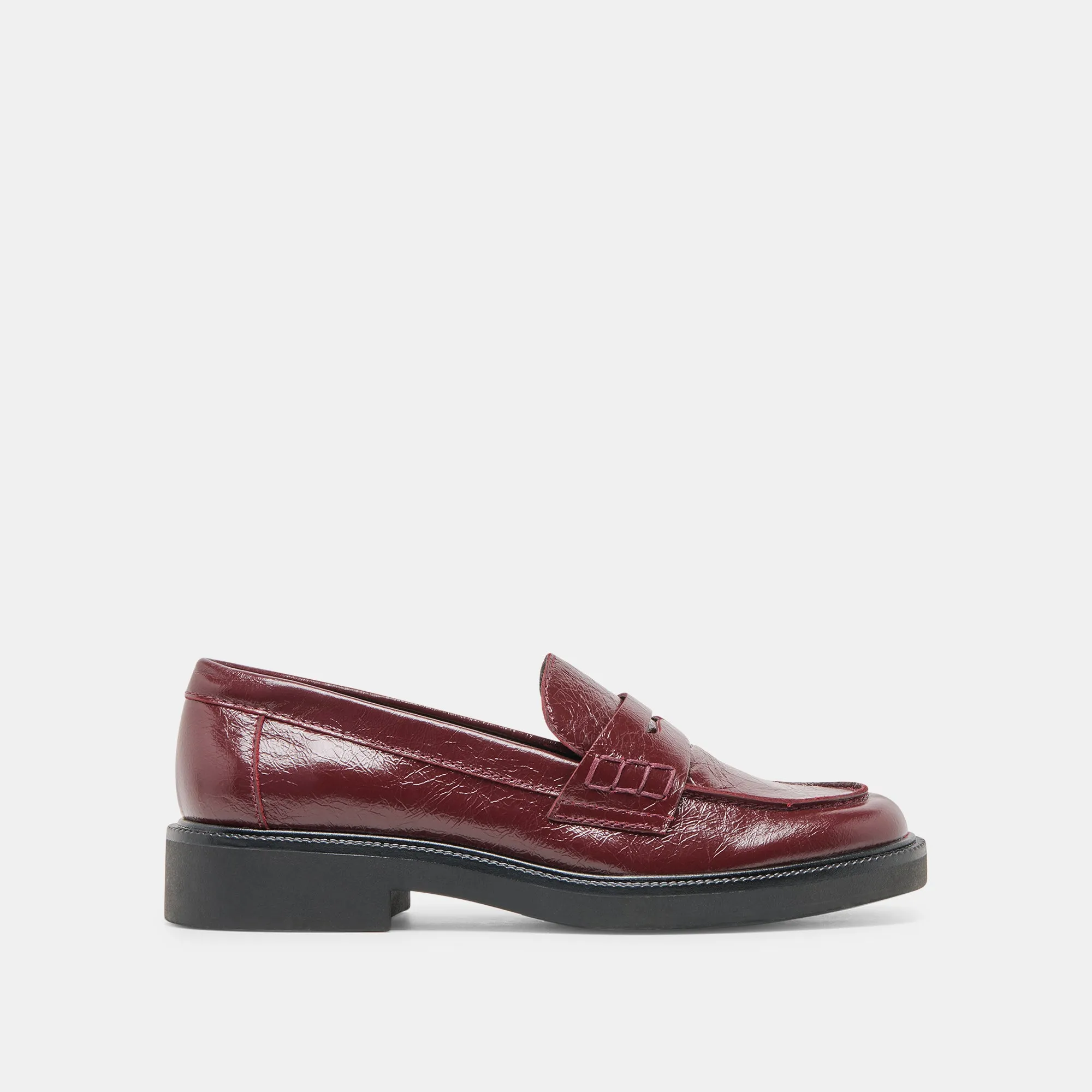 Chic Flats TIGGY LOAFERS OXBLOOD CRINKLE PATENT
