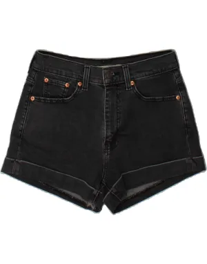 LEVI'S Womens Mom Denim Shorts W27 Small Grey Cotton Sustainable Weave