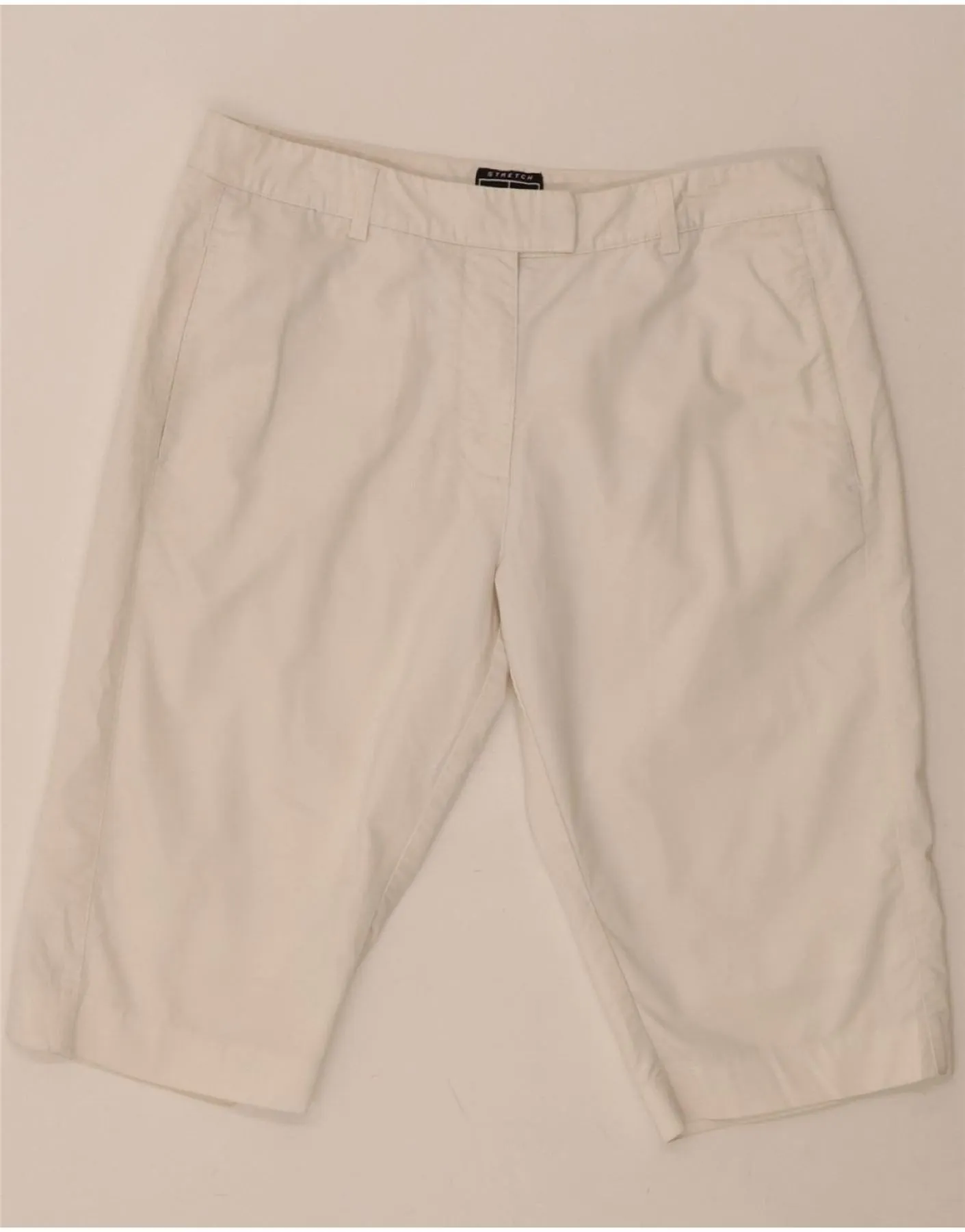 ADIDAS Womens Stretch Chino Shorts US 8 Medium W30  White Cotton Gift Idea Durable Buttons