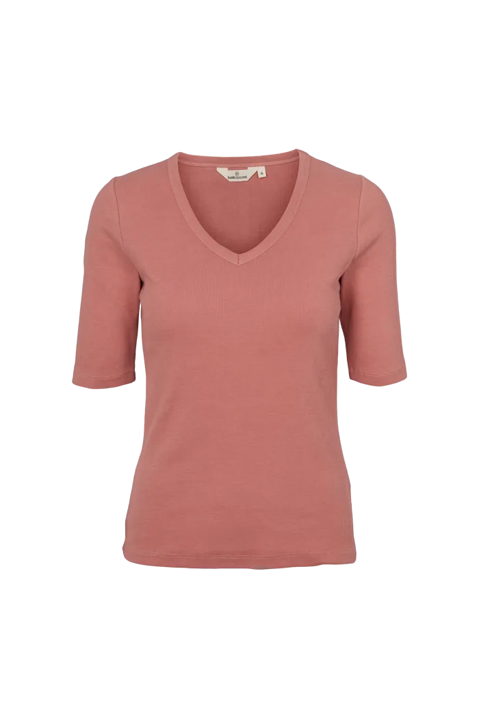 Ludmilla V-Neck - Old Rose Breathable Comfort Wear Timeless Fit