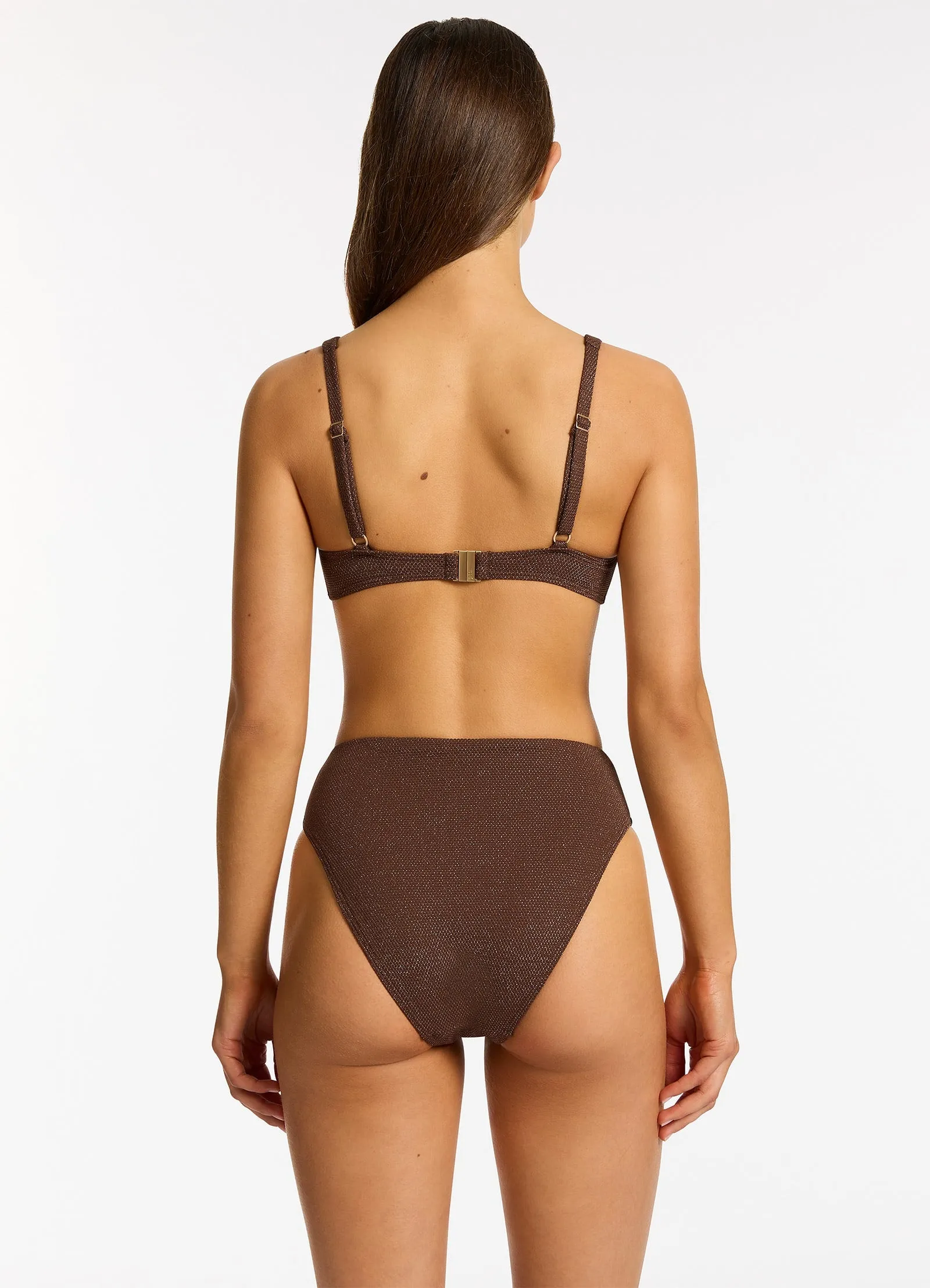 Tirari Nights Triangle Bikini Top - Chocolate Tagless Design