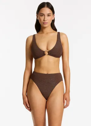 Comfort Fit Lining Tirari Nights Triangle Bikini Top - Chocolate