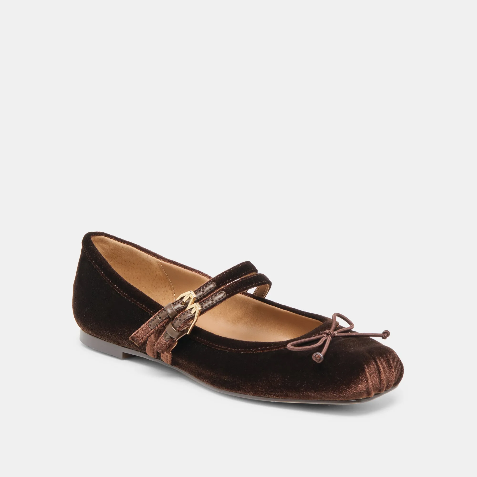 GIBSEN BALLET FLATS CHOCOLATE VELVET Photo Mode