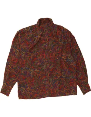 Tall friendly Subtle pattern JACQUES VERT Womens Shirt Blouse UK 14 Large Brown Paisley Polyester