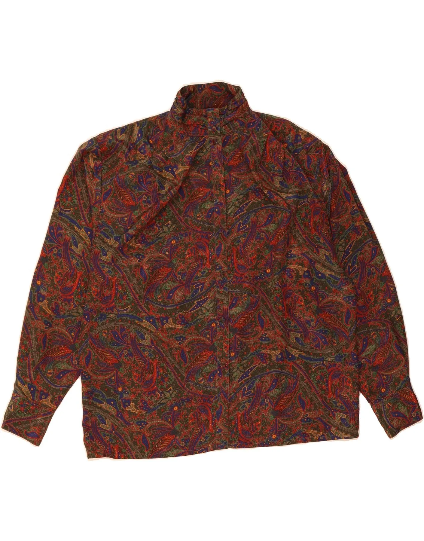 Tall friendly Subtle pattern JACQUES VERT Womens Shirt Blouse UK 14 Large Brown Paisley Polyester