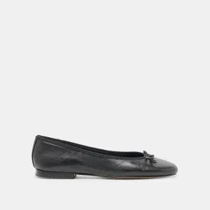 Business Casual Shoes Good Traction RITLA BALLET FLATS BLACK LEATHER