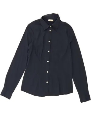 stain resistant coating Eco Dye Technique CERRUTI 1881 Womens Shirt UK 12 Medium Navy Blue Cotton