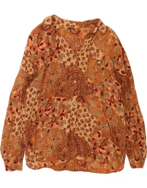 All-day Comfort VINTAGE Womens Shirt Blouse UK 20 2XL Brown Paisley