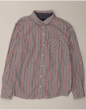 TOMMY HILFIGER Womens Shirt UK 10 Small Multicoloured Pinstripe Cotton High-Quality Craftsmanship