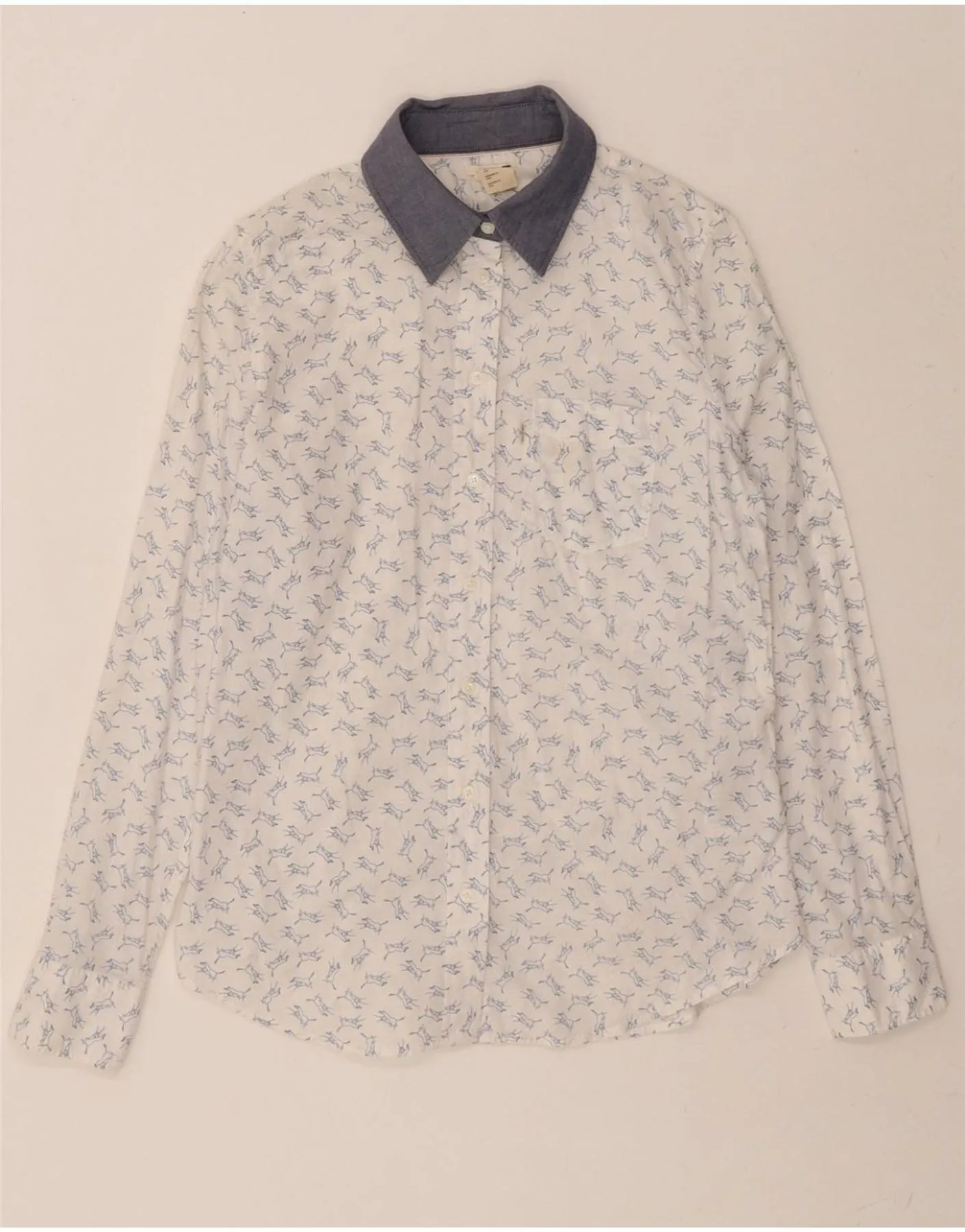 LEVI'S Womens Shirt Medium White Animal Print Cotton First Date
