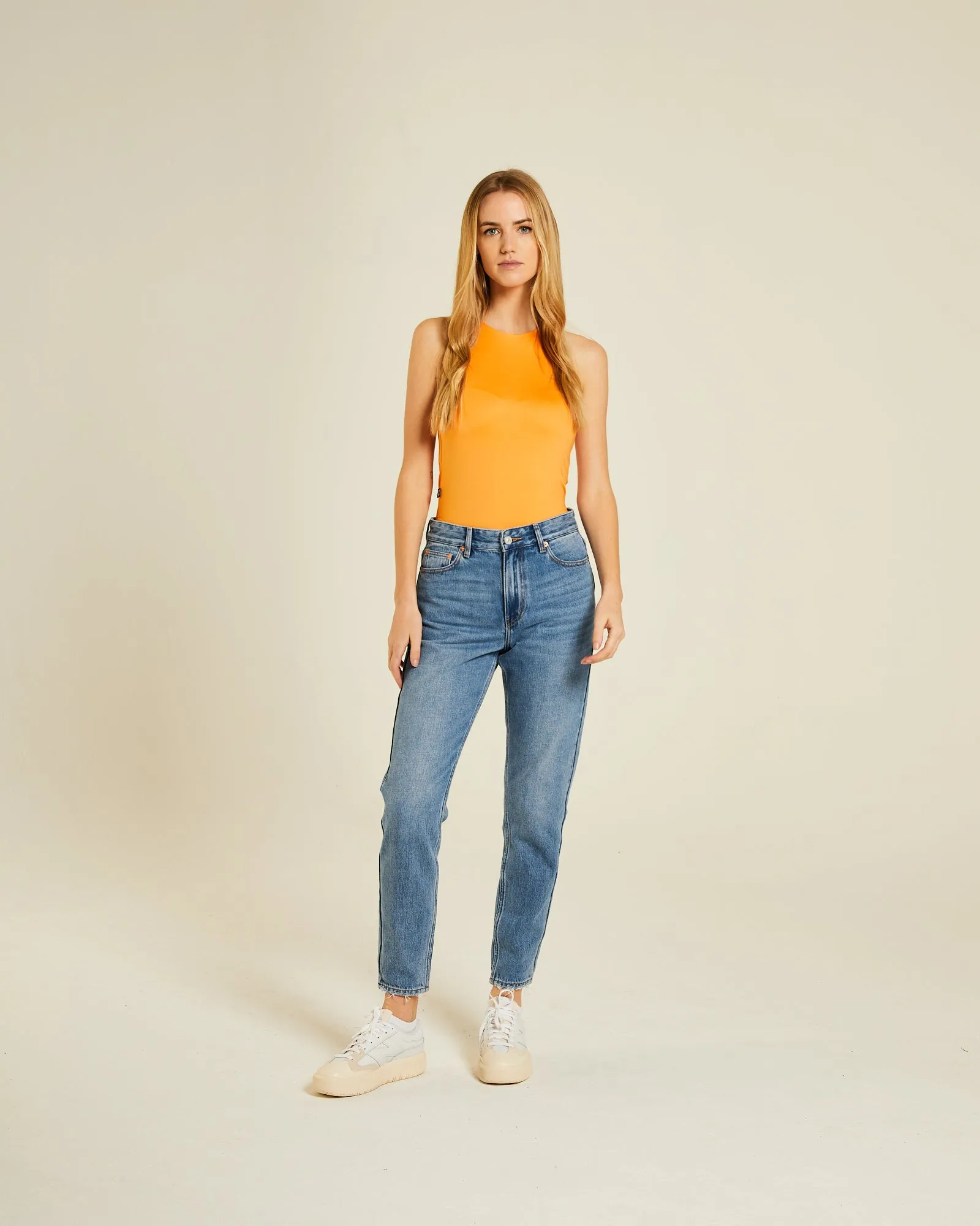 Cozy Layers Bright and Bold Rianna Body Suit Orange Sorbet