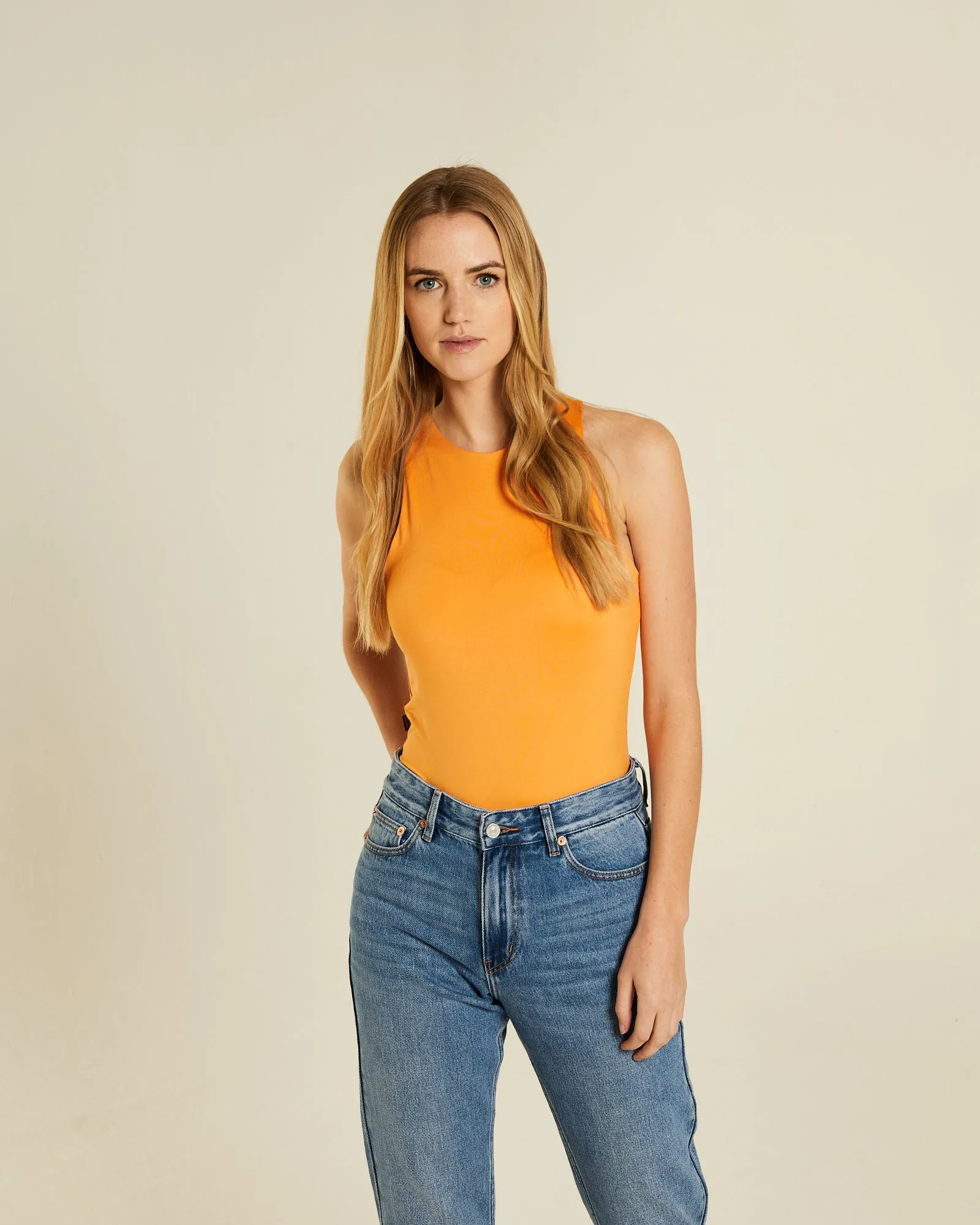 Everyday Look Wear Rianna Body Suit Orange Sorbet