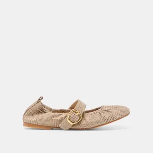 CAELY BALLET FLATS HERRINGBONE PRINTED SUEDE Simple Footwear High Glow