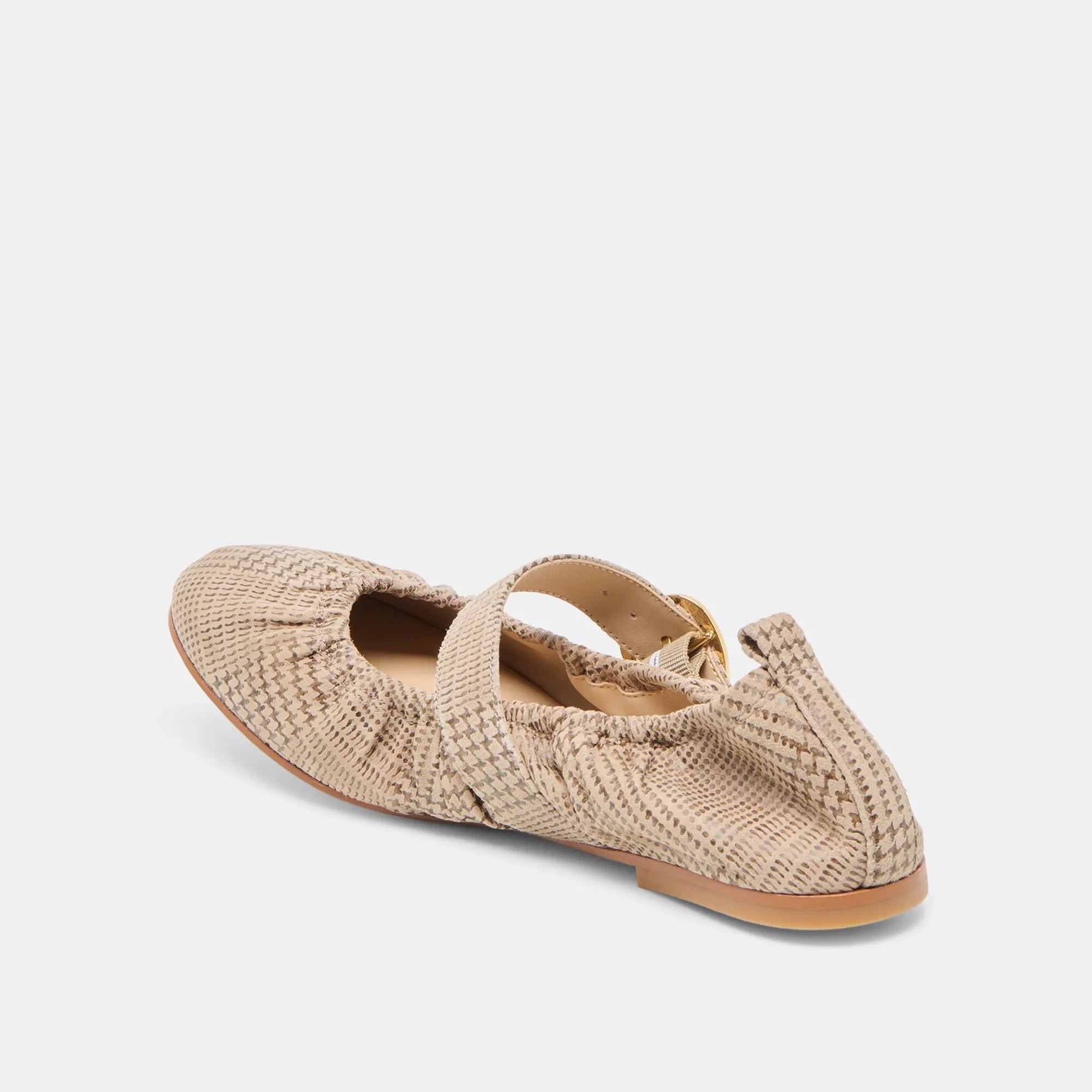 CAELY BALLET FLATS HERRINGBONE PRINTED SUEDE Outdoor shoes Rural View