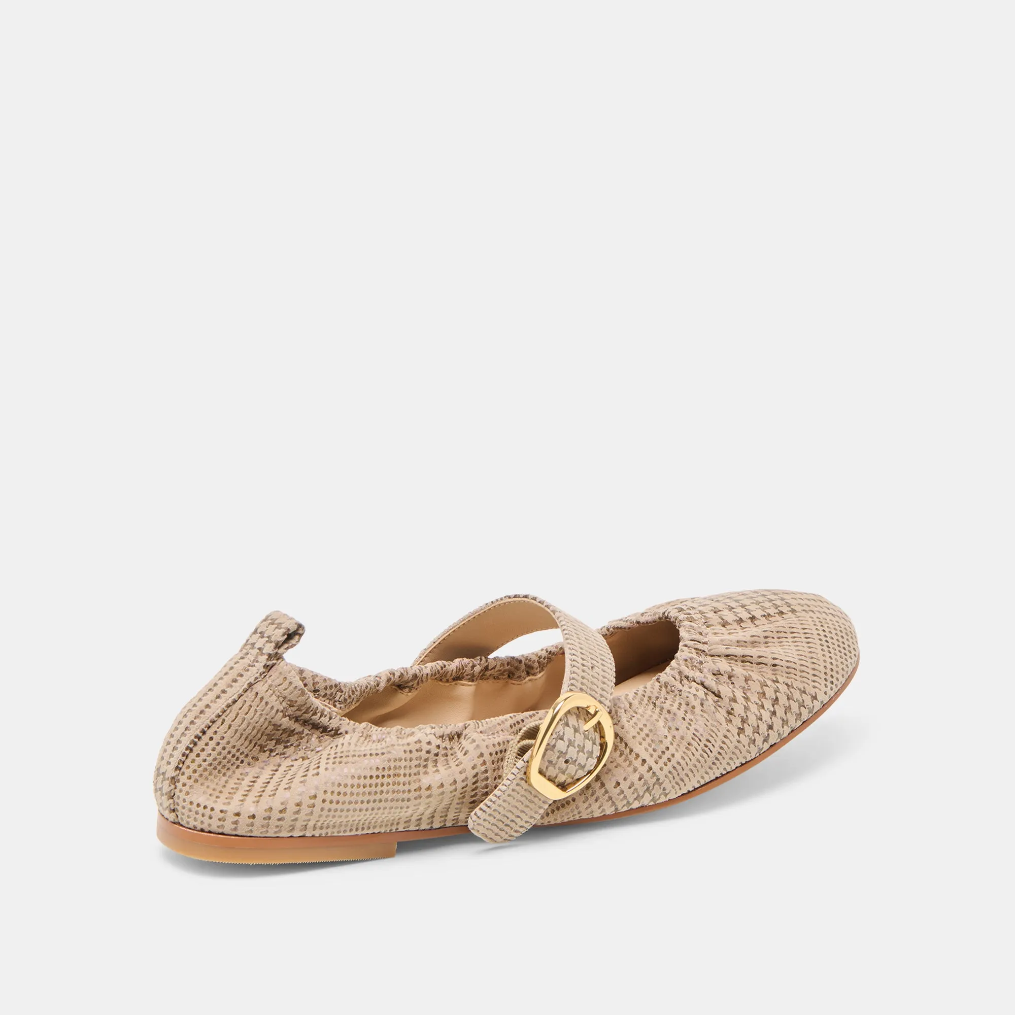 Trendy Roof Glow CAELY BALLET FLATS HERRINGBONE PRINTED SUEDE