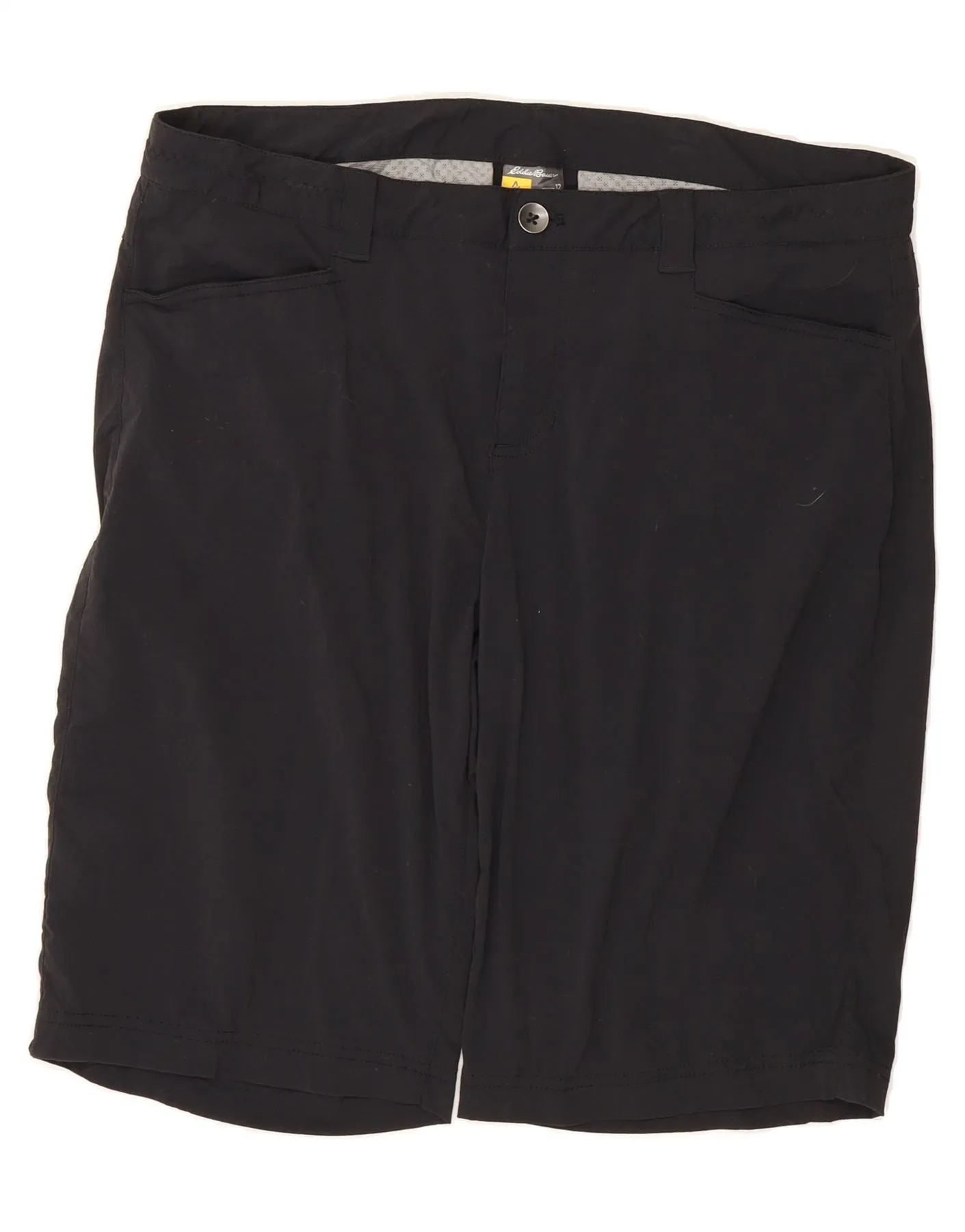 EDDIE BAUER Womens Casual Shorts US 12 Large W34  Black Polyester Round Collar Gender Neutral