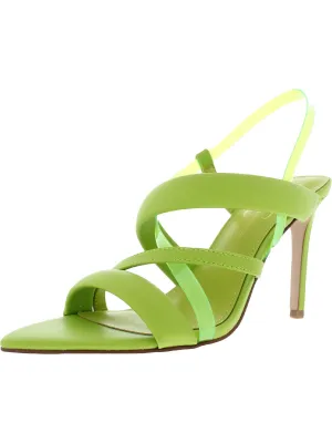 Krissta  Womens Faux Leather Pointed Toe Heels Clear Sandals for Weddings