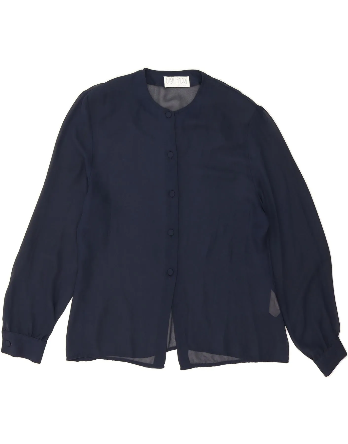 ELISA LANDRI Womens Shirt Blouse UK 18 XL Navy Blue Viscose Comfort Fit