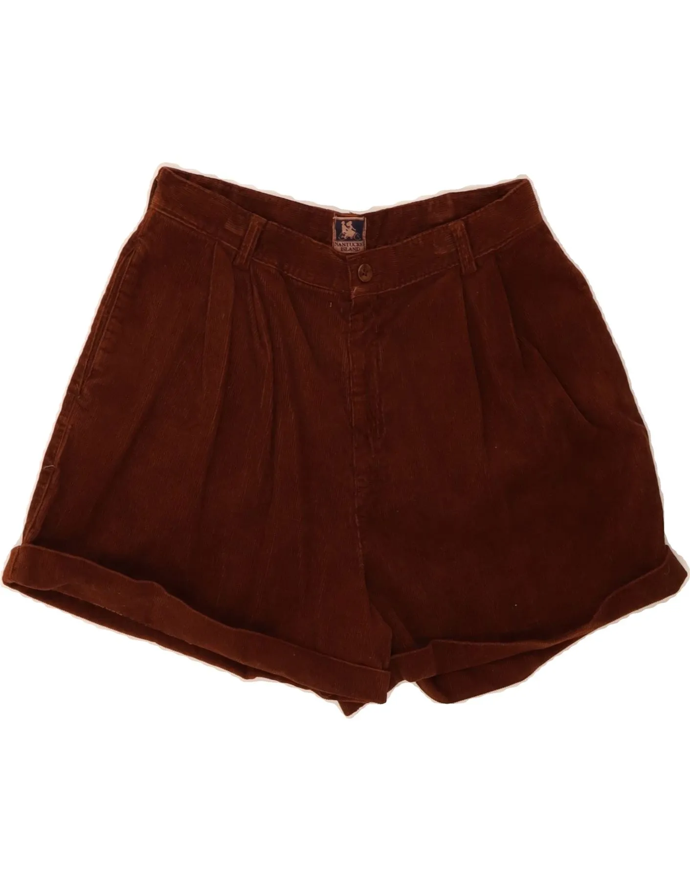 Compact Fold Design Petite Option NANTUCKET ISLAND Womens High Waist Corduroy Shorts IT 46 Large W29 Brown