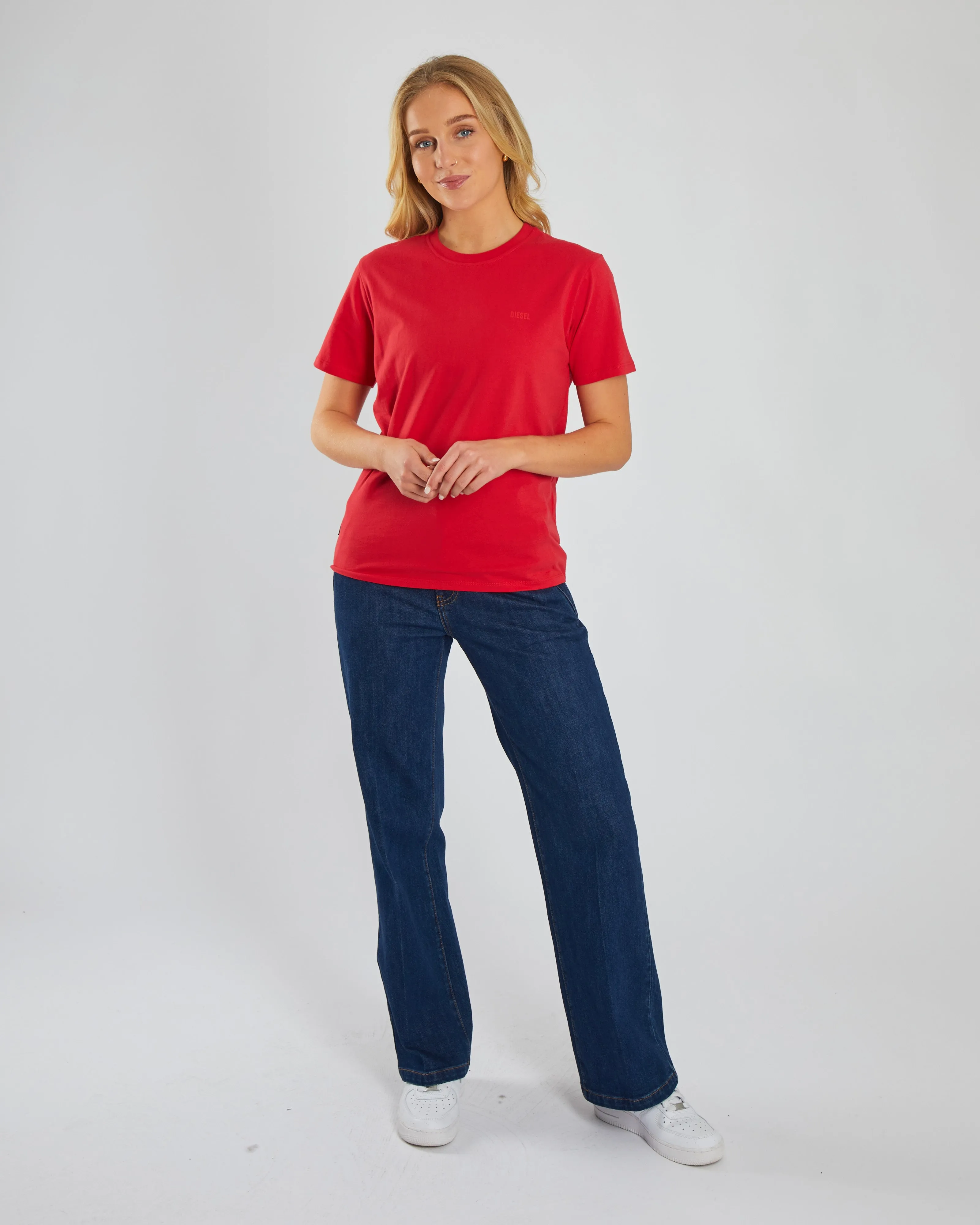 Jada Basic O Neck Tango Red Fashion-Ready