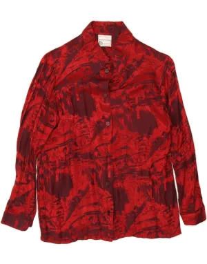 VINTAGE Womens Shirt Blouse UK 12 Medium Red Tie Dye Iconic look