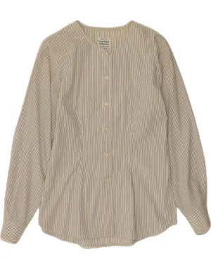 Durable Stitching BENETTON Womens Shirt Blouse IT 42 Medium White Pinstripe